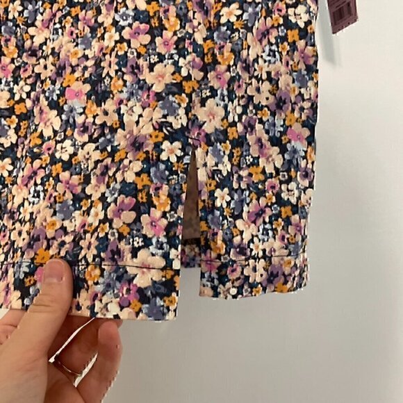 NEW NWT WILD FABLE High Rise Side Slit Mini Skirt Navy Blue Purple Floral Y2K 8 - Picture 9 of 13